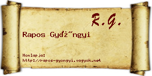 Rapos Gyöngyi névjegykártya